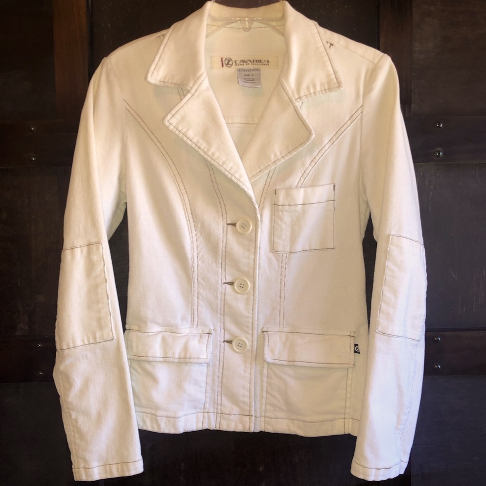 VTG Corduroy! Z. CAVARICCI White Jacket Blazer Coat Women’s Small - Picture 8 of 10
